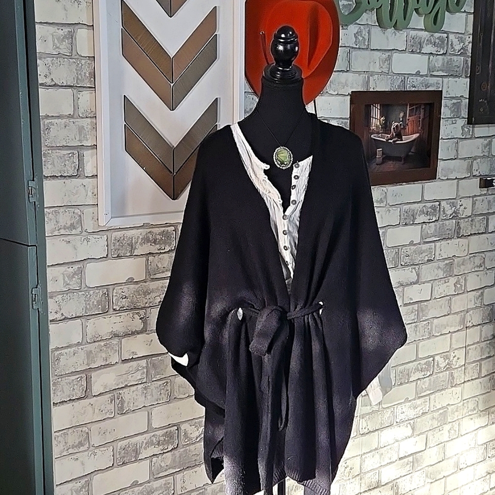 Jawline sweaters wrap kimono